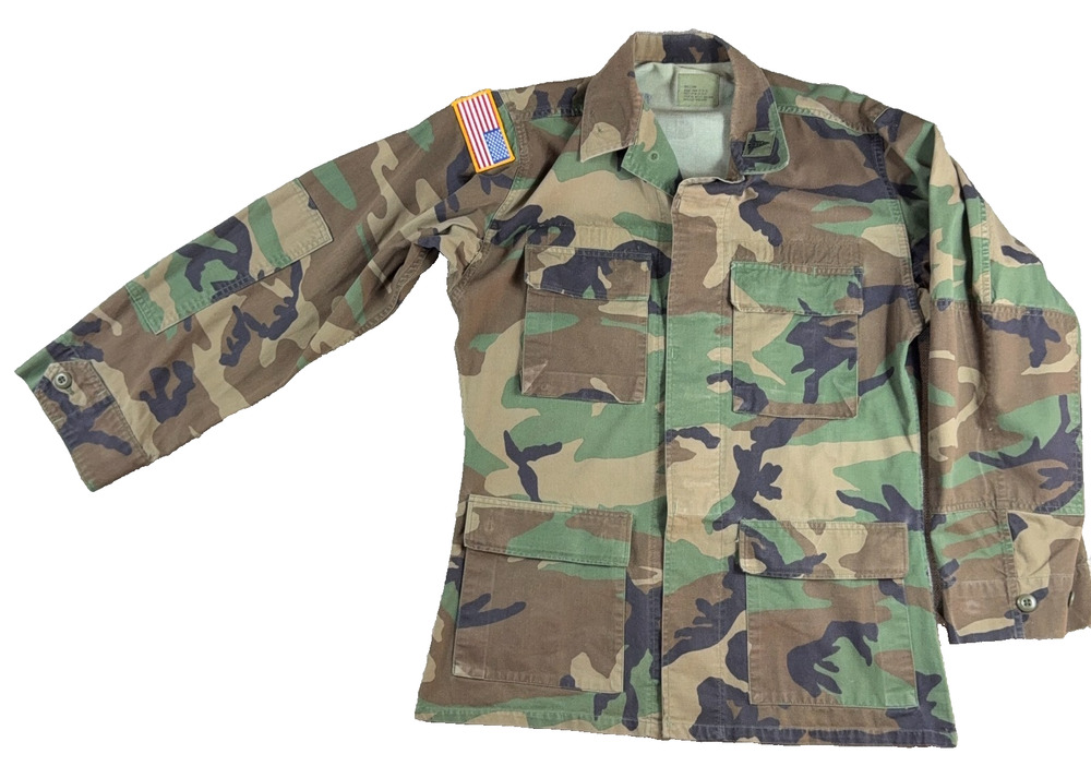 1993 USGI M81 Woodland Camo BDU Combat Coat Small Long 8415-01-084-1644 USA